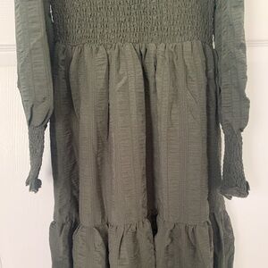 Green Ruffle Midi Dress